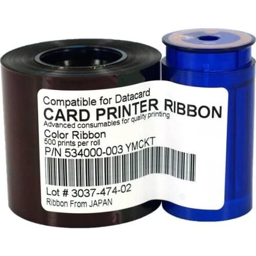 Datacard 534000-003 YMCKT Resin Card Printer Ribbon Compatible 500 Images for SP25 SP35 SP55 SP75