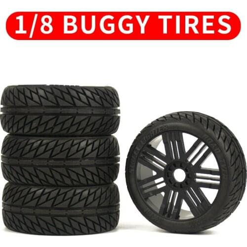KKPIT 1/8 RC Model Car Off-road Buggy Parts Wear-resistant Grip Wheels Tire Tires Wheel 112mm*43mm Adapter 17mm HOBAO VS/H9