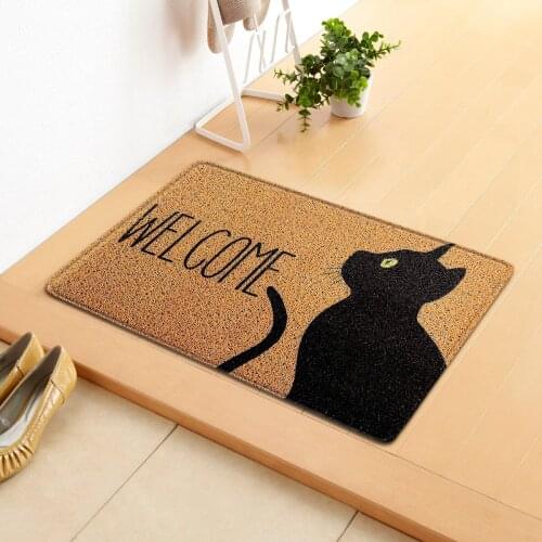 Cat Printed Welcome Entrance door mat Hallway Rectangle Non slip Floor Rugs Carpet Bedroom Kitchen Art Pad Home Decor Blanket