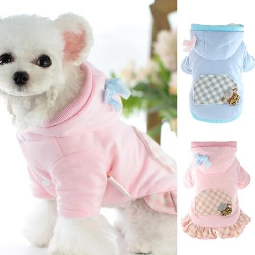 Dress-up Beautiful Warm Dress-up Hooded Pet Clothes With Button Cat Dress Soft Pet Supplies