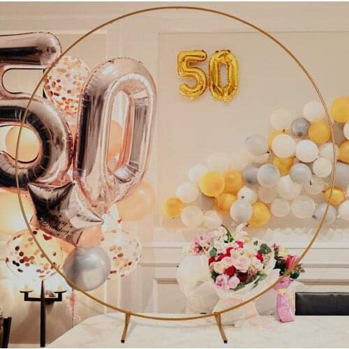 Circle Wedding Arch Background Wrought Iron Shelf Decorative Props Diy Round Party Background Shelf Flower with Frame