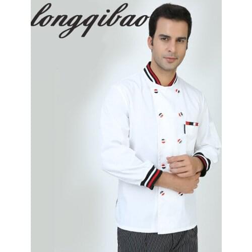 Cooking clothes kitchen hotel canteen food factory overalls kitchen clothes long - sleeved autumn and winter clothes TB51