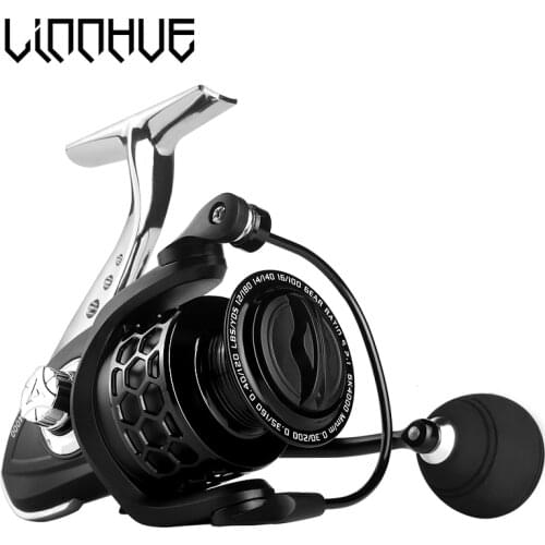 LINNHUE Fishing Reel GK1000-7000 5.2:1 Metal Spool Body Handle 8KG Max Drag Spinning Reel Saltwater Reel Accessories Pesca