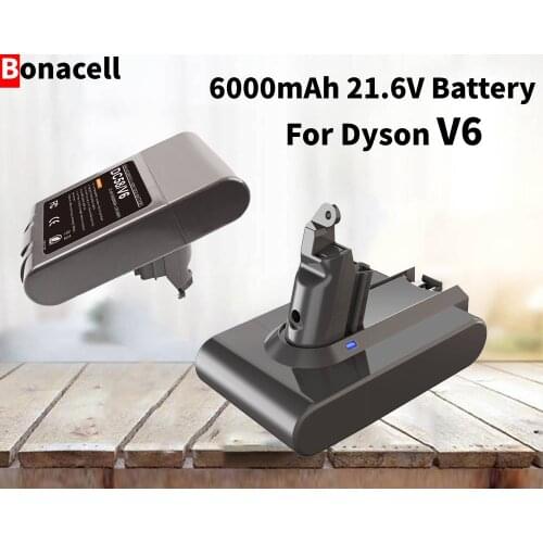 6000mAh 21.6V Li-ion Battery for Dyson V6 DC58 DC59 DC61 DC62 DC74 SV09 SV07 SV03 965874-02 Vacuum Cleaner Battery & 4.0Ah Z50