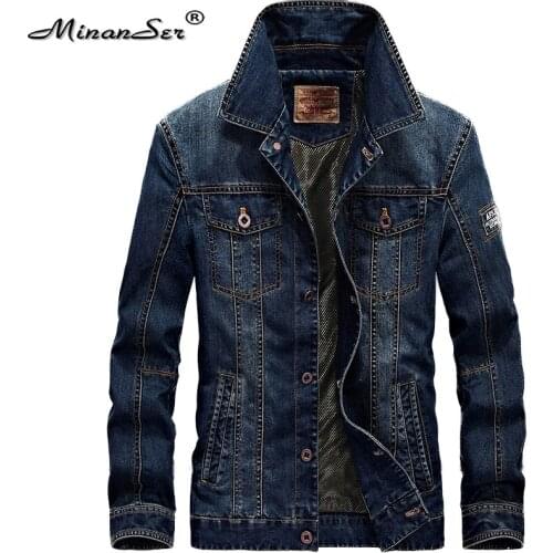 MinanSer Men's Denim Parkas