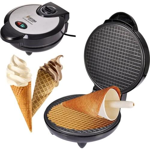 Multifunction Mini Waffle Maker Electric Doughnut Ice Cream Cone Grill Cake Oven Pan Eggette Machine Plates EU UK Plug