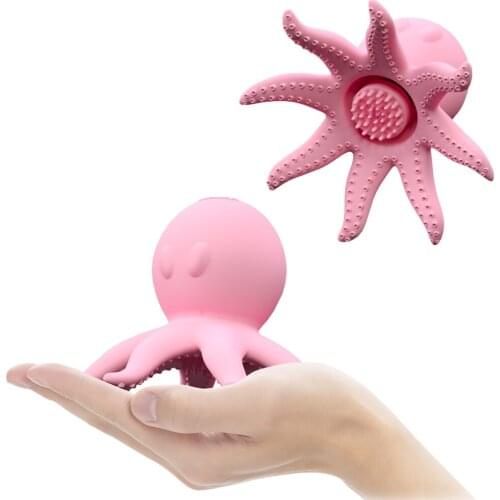 Cute Cartoon Little Octopus Breast Pump Female Masturbation Device Vibrating Egg Vibrating Breast Massager Sex Toy