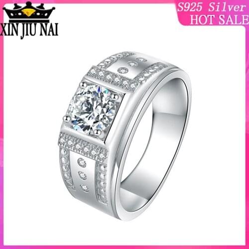 Wide-plate gold-plated mosaic diamond 1.25 carat male brass ring trench gas business simulation male ring