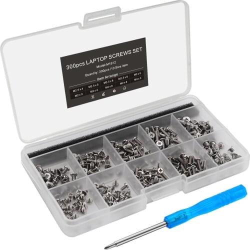300pcs Laptop Notebook Screws Set For HP Dell Lenovo SAMSUNG ASUS Acer Laptop Silver