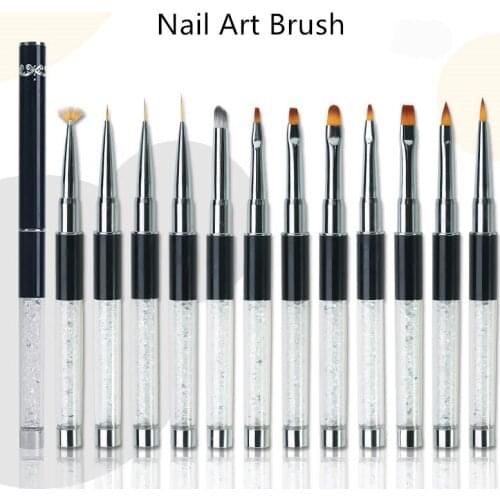 New Nail Art Acrylic Liquid Powder Carving UV Gel Extension Builder Painting Brush Lines Liner Drawing Pen Manicure Tools