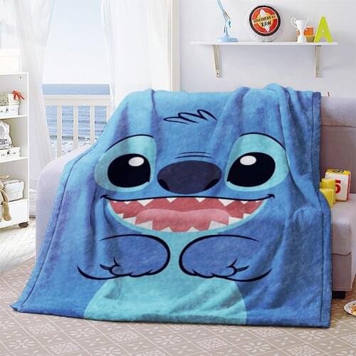 Lilio & Stitch Anime Customized Blanket Plush Velvet Warm Decoration Bed Home Throw Sofa Blankets Unisex Children Boys Gifts NEW