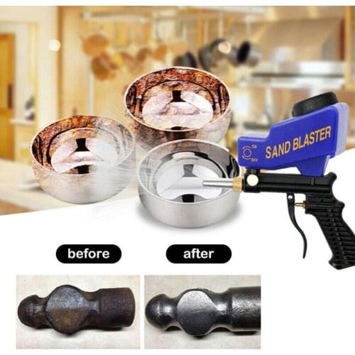 Air Sandblasting Gun 70~150psi Handheld Sand Blaster Portable Shot Pneumatic Blasting 600cc Capacity Adjustable Sand Blaster Gun