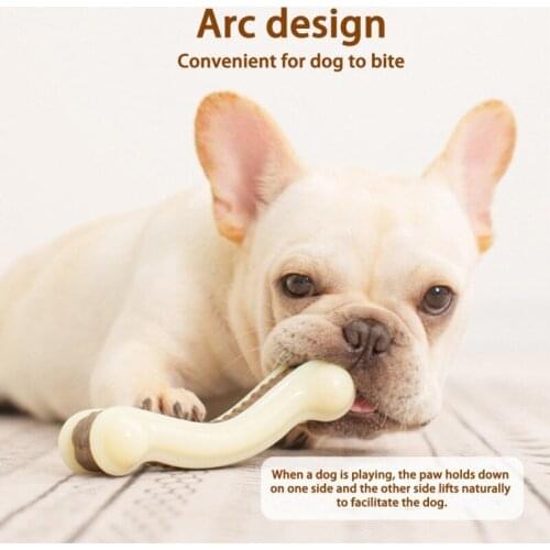 S/M/L Dog Chewing Toy with Beef Flavor Bite-resistant Toy Molar Bone Shaped Rod for Pet Dog Teeth Cleaning Pet Accessories
