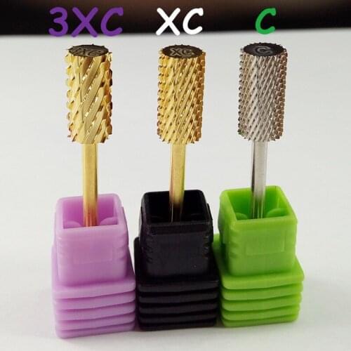 Luxurious! Light Golden Large Barrel - 3 Grits - Carbide Nail Drill Bit For Nail Drill Machine,Nail file better Concentricity