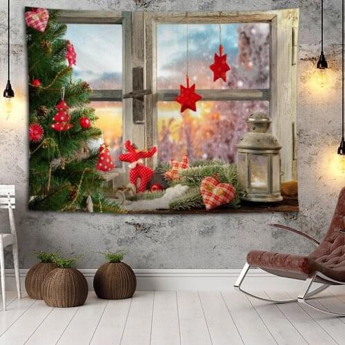 Christmas Wall Hanging Tapestry Home Party Decorative Tapestries Photo Background Cloth Table Cloth Wall Tapestry