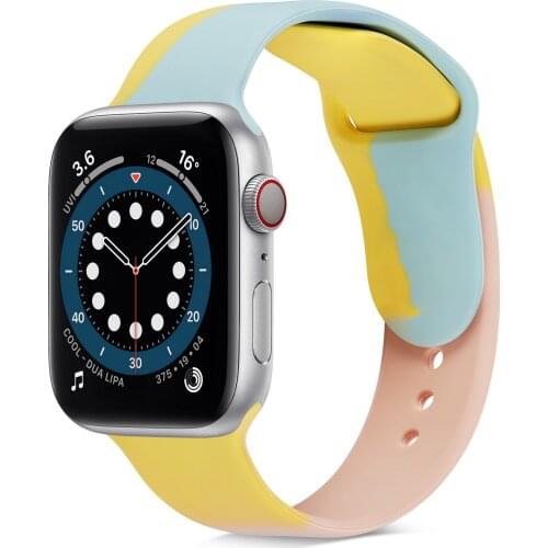 Silicone Strap For Apple Watchband 40mm 44mm 38mm 42mm 2021mixedcolor watchband smartwatch bracelet iWatch serie 3 4 5 6 se band