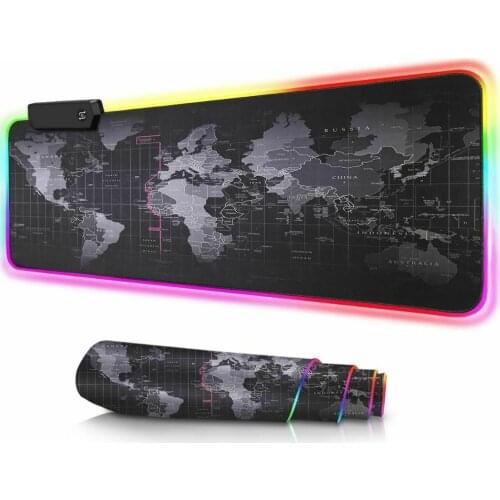 LED RGB Gaming Mouse Pad Large Gamer Big Mouse Pad USB Wired Backlit Colorful Computer Desk Mat For PC Laptop Desktop