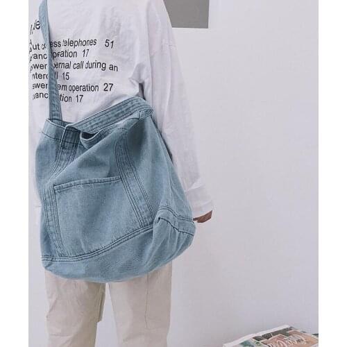 Large Capacity Denim Crossbody Bags For Women 2021 Purses And Handbags Shoulder School Bag For Teen Girl Satchel Sac A Main