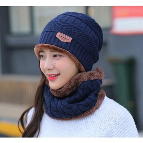 Womens Outdoor Sport Cycling Cap Knitted Hat Scarf Caps Neck Warmer Winter Hats For Men Women Skullies Beanies Warm Fleece Cap