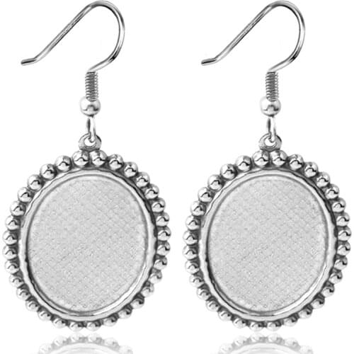 10pcs Stainless steel jewelry womens earrings eardrop blank base Fit 13*18mm 18*25mm DIY jewelry popular accessories wholesale