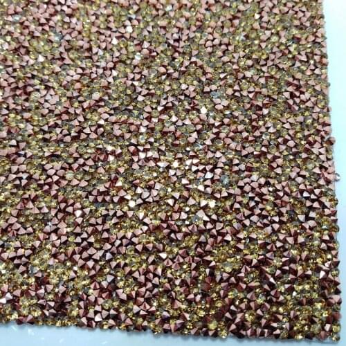 1PC SIZE 20X24CM CHAMPAGNE AND YELLOW GOLD Diamond Glitter Leather 2S23G