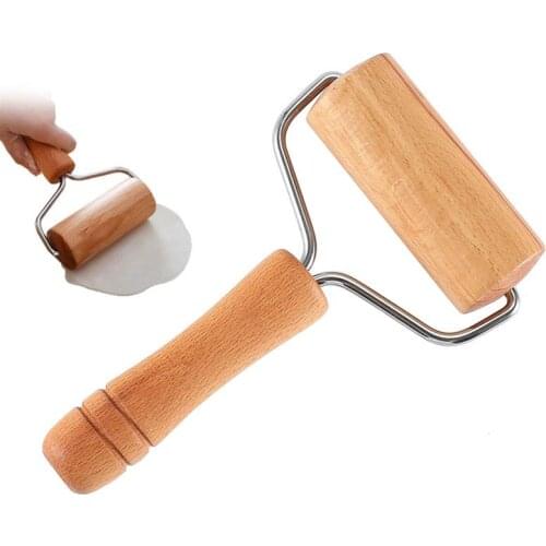 1pc High Quality Portable Rolling Pin Creative Wooden Scroll Wheel Dough Roller Pastry Roller DIY Baking Tool Kitchen Tools