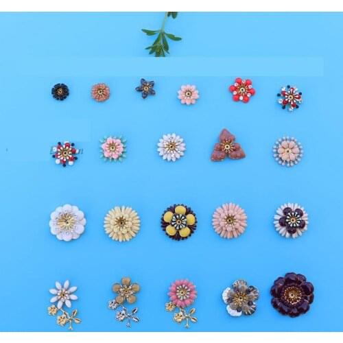 10 Pcs Wedding Decoration Embellishment Metal Buttons For Crafts Bag Shoes Button Diy Sewing Accessory Decorative Flower Buttons