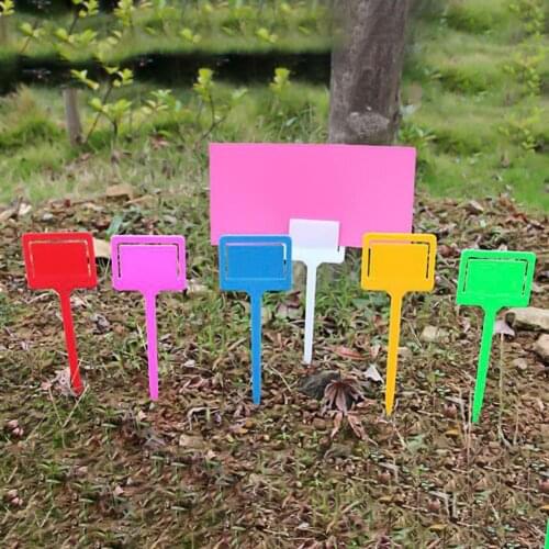 20Pcs T-type Gardening Waterproof Labels Tree Plant Markers Tags with Card Slot Colorful Garden Gadgets and Accessories Decor
