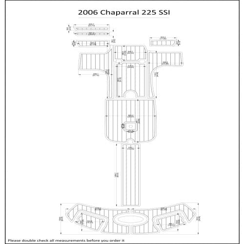 2006 Chaparral 225 SSI Swim Step & Cockpit Pad Boat EVA Teak Decking 1/4" 6mm
