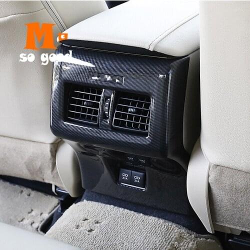 2018 Car Rear Air Condition Outlet Vent Frame Cover Trim Shell Car-styling Accessories ABS Carbon Fibre 1pcs for Toyota Camry