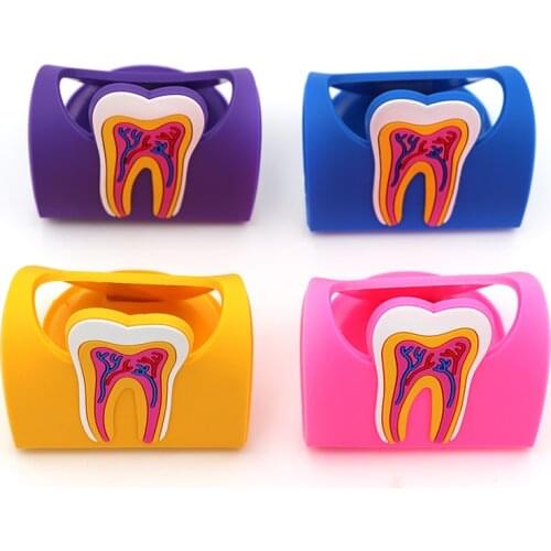 4pcs Cute Dental Card Holder Colorful Rubber Storage Stand for Dental Clinic Name Card Holders Dentist Card Display Dentist Gift