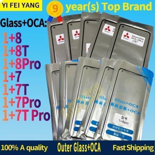 5Pcs A Quality Front Panel Outer Glass For One plus 8 8T 8Pro 7 Pro 7T Pro Touch Screen Out Lens With OCA Glue Parts