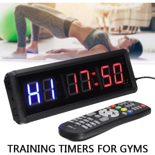 1.5'' 6-bit Fitness Training LED Timer Home Gym Sport Hanging Stopwatch Electronic Clock Prescise Wall Clock IR Remote Control