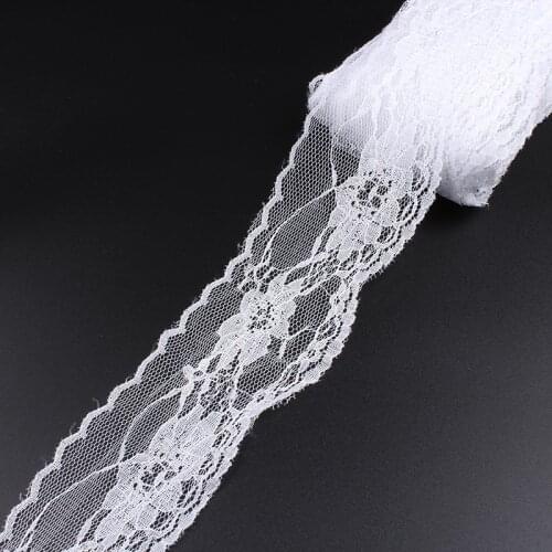 65mm 5yards/lot White Lace Ribbon Fabric Trims For Wedding Party Dress / Underwear/Skirts/Clothes Sewing Accessories