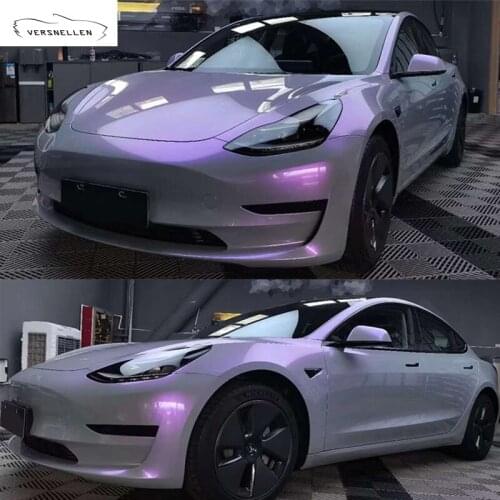 Auto PVC Full Body Magic Candy Color Flip Grey Purple Car Glossy Air Bubble Free Car Wrapping Film Vinyl