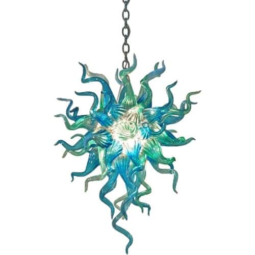 Free Shipping Mini Interior Hand Blown Glass Ball Chandelier In Blue