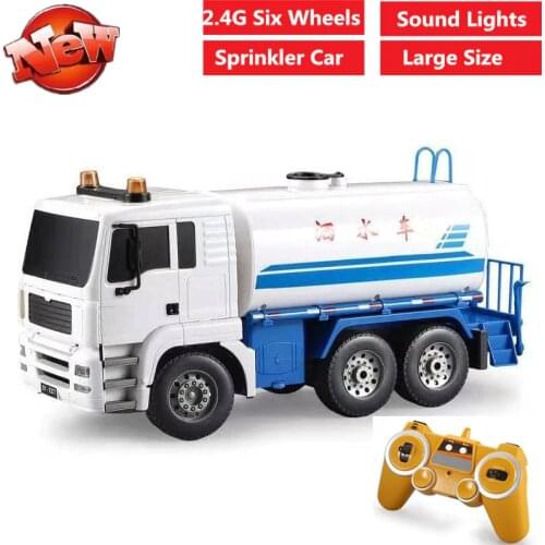 Large size 2.4G 6WD sixe wheels driving Remote Control sprinkler truck City vehicle With Simulation Sprinkle effect sound light