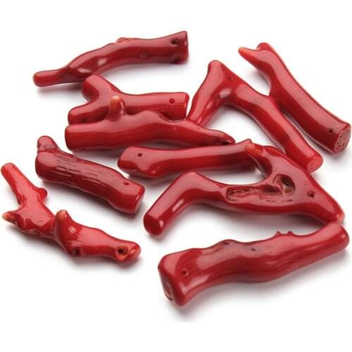 5 pcs/lot 20-40mm Irregular Natural Red Coral Loose Beads Tree Design Coral Pendant Charms for DIY Necklaces & Bracelets F2815