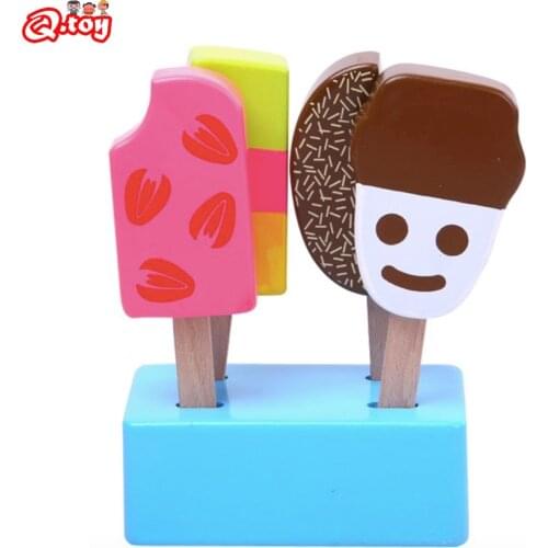 4pcs/lot Wooden ice cream pretend play toy Kitchen Food Toys Children Wooden Toys for Preschool Girl Boy Montessori educational