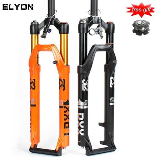 ELYON MTB Suspension Fork 27.5/29 Inch Mountain Bicycle Fork 120mm Travel Magnesium Alloy Remote Control Disc Brake Bike Fork