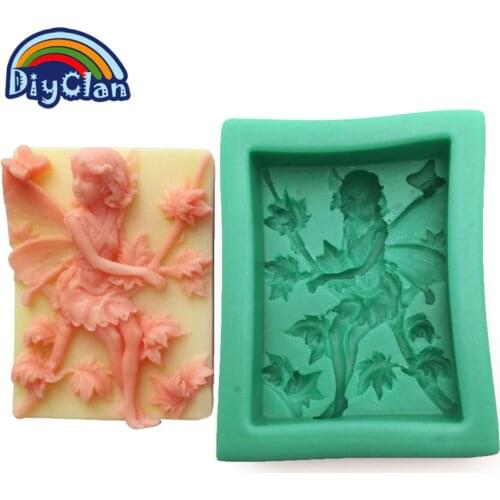 Fairy Silicone Molds For Soap Cake Pudding Dessert Mould Rectangle Angel Chocolate Aesthetic Soap Resin Form S0292TS