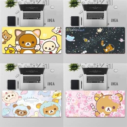 Cute Rilakkuma Gaming Mouse Pad Large MousePad Gamer Mouse Mat Computer Office XXL Mouse Carpet Non-slip Keyboard pad Desk Mat