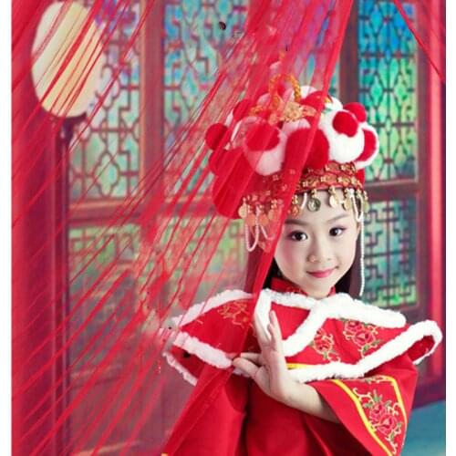 Jin Xiu Red Stage Performance Costume Republican Period Little Girl Princess Costume Photography Childrens Day Performance