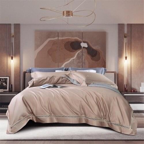 600TC Luxury Egypt Cotton Hotel Style Bedding Set Five Star Embroidery Hollowed Duvet Cover Bed Sheet Pillowcases 4Pcs