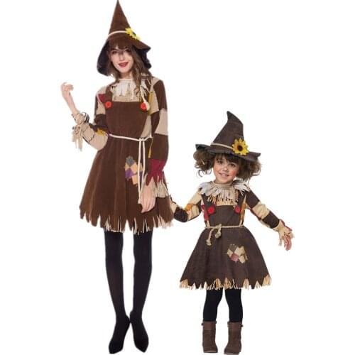 Halloween The 2020 Scarecrow Parent-Child Costume Carnival Party Performance Circus Clown Horror Ghosts Quinn Dress
