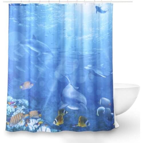 Creative shower curtain polyester printing shower curtain European-style bathroom waterproof shower curtain shower partition