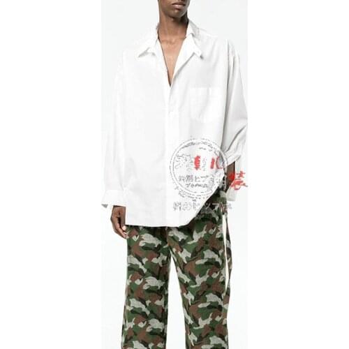 M-6XL! Oversized mens shirts 2019 Original design long sleeve mens shirt detachable collar loose-fitting mens shirt