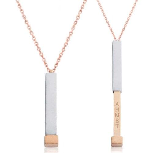 Real Silver 925 Jewelry Silver Is Bar Necklace