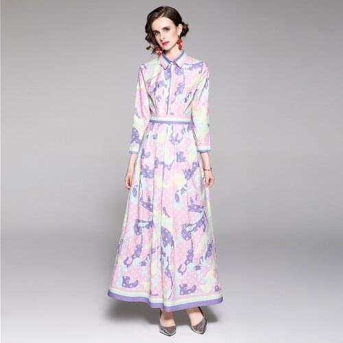 Maxi Dresses for Women Ankle-Length Turn-down Collar Summer Big Shirt Dresses Long Dresses for Women Party Wedding Woman Dress
