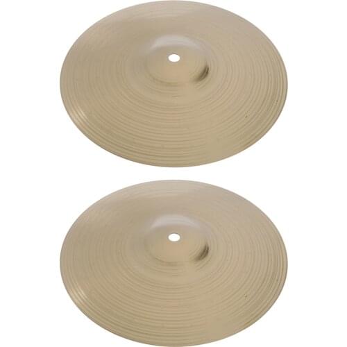 2pcs Durable Brass Jazz Drum Crash Cymbals Alloy Splash Crash Cymbal Hi-Hat for Drum Player 10inch Drum Set